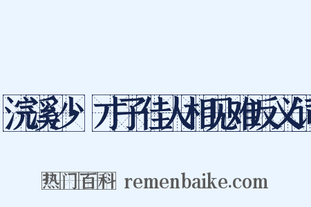 浣溪沙·才子佳人相见难反义词是什么意思的图片